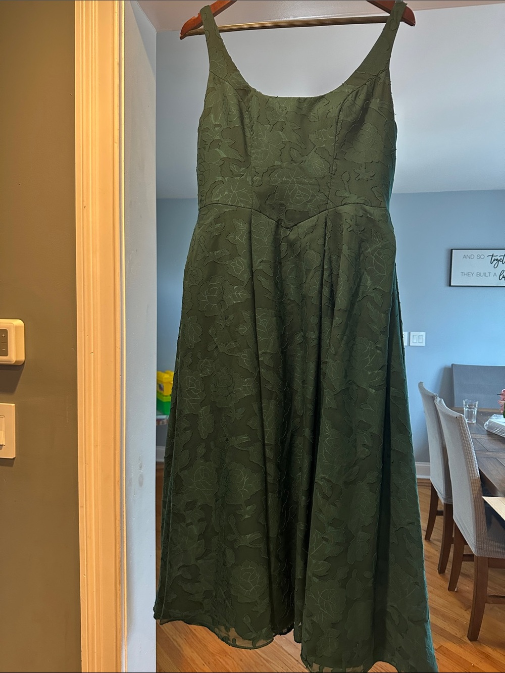 Azazie emerald green Floral A-Line Dress